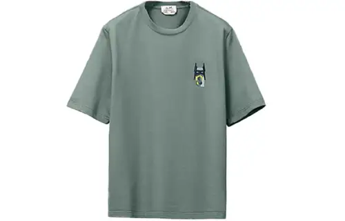 HERMES T Shirt Men's Gray Green