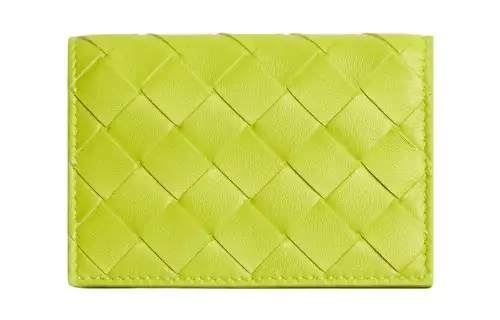 Bottega Veneta Sheepskin Card Holder Women's Bright Yellow