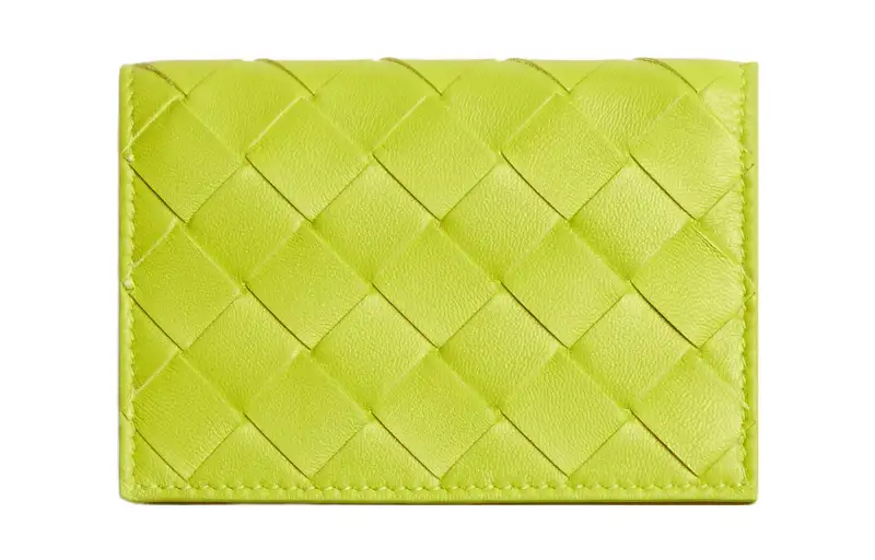Bottega Veneta Sheepskin Card Holder Women's Bright Yellow