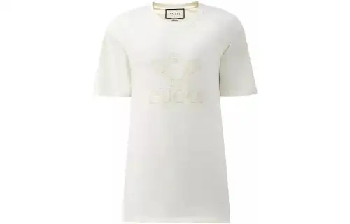 GUCCI T Shirts Men's White Crew Neck Moderate Straight Fit