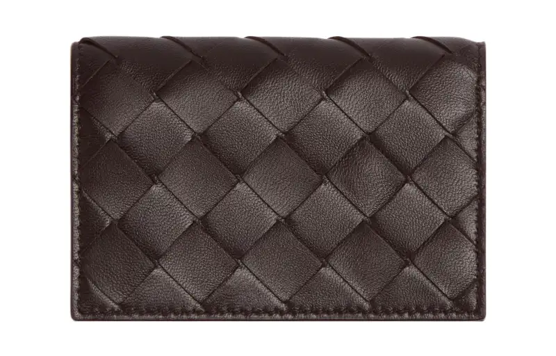 Bottega Veneta Sheepskin Card Holder Women's Dark Brown