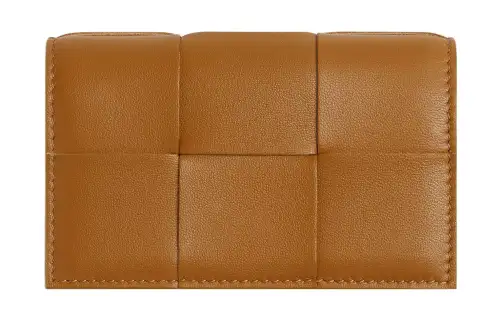 Bottega Veneta Sheepskin Card Holder Women's Camel