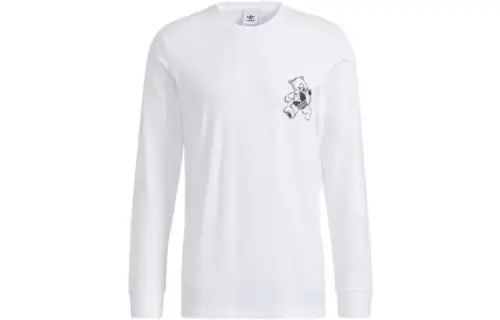 Adidas Originals T Shirts Men's White Crew Neck Moderate Straight Fit