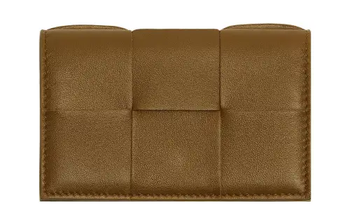 Bottega Veneta Sheepskin With Cow Leather Card Holder Women's Acorn