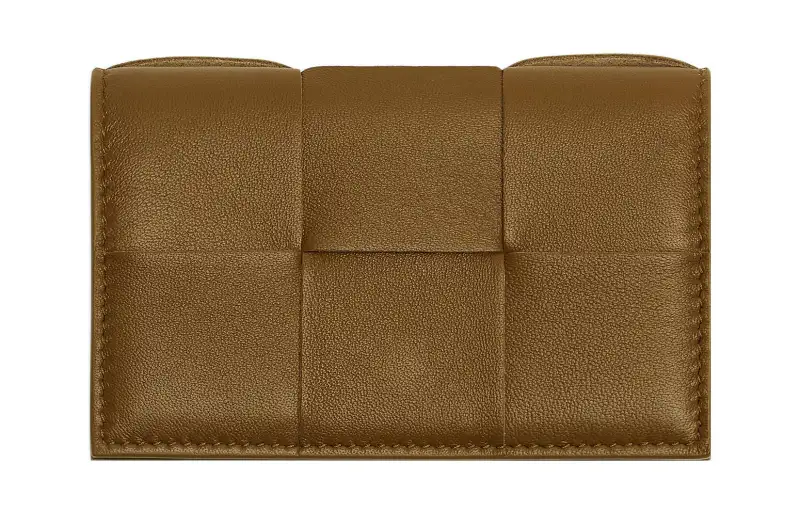 Bottega Veneta Sheepskin With Cow Leather Card Holder Women's Acorn