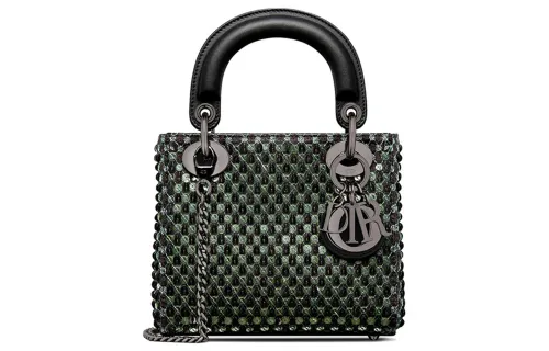 DIOR Lady Dior Calfskin Handbag Shoulder Bag, Crossbody Bag, Handbag Mini Women's Green