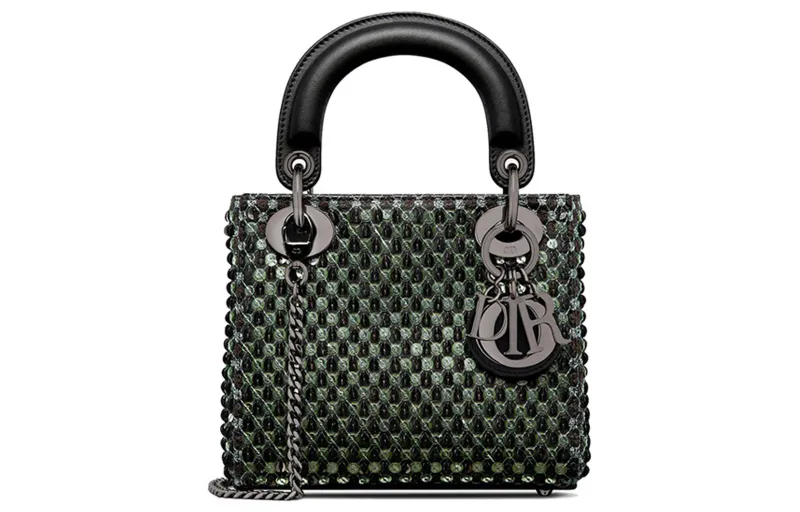 DIOR Lady Dior Calfskin Handbag Shoulder Bag, Crossbody Bag, Handbag Mini Women's Green