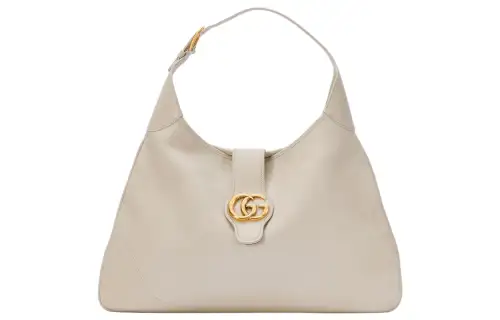 GUCCI Aphrodite Leather Handbag, Shoulder Bag Large Women's White