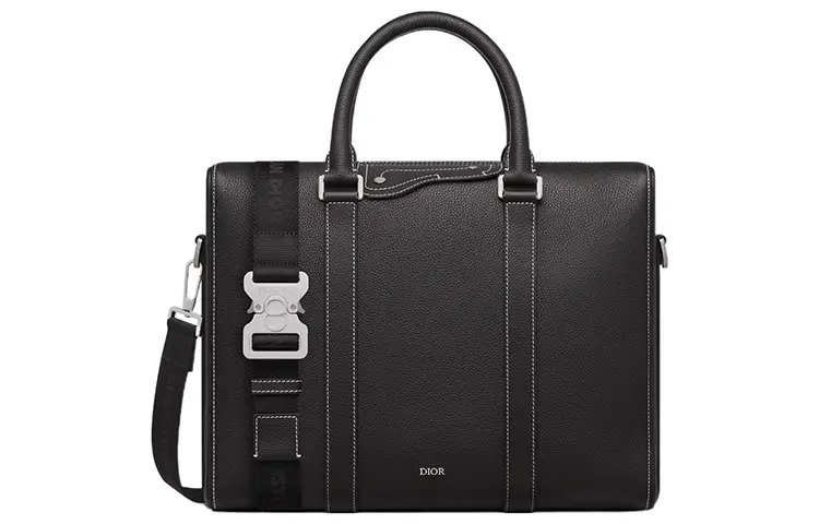 DIOR Lingot Grained Calfskin Handbag, Shoulder Bag, Crossbody Bag, Briefcase Men's Black