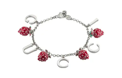 GUCCI Strawberry Charm Link Bracelet