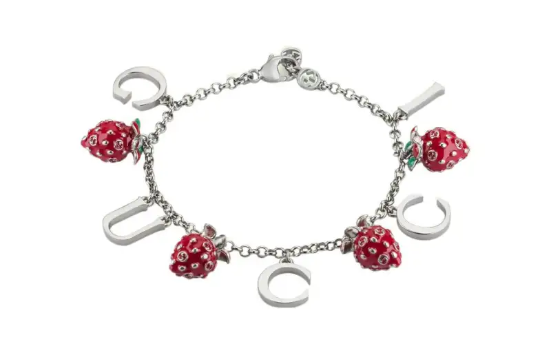GUCCI Strawberry Charm Link Bracelet