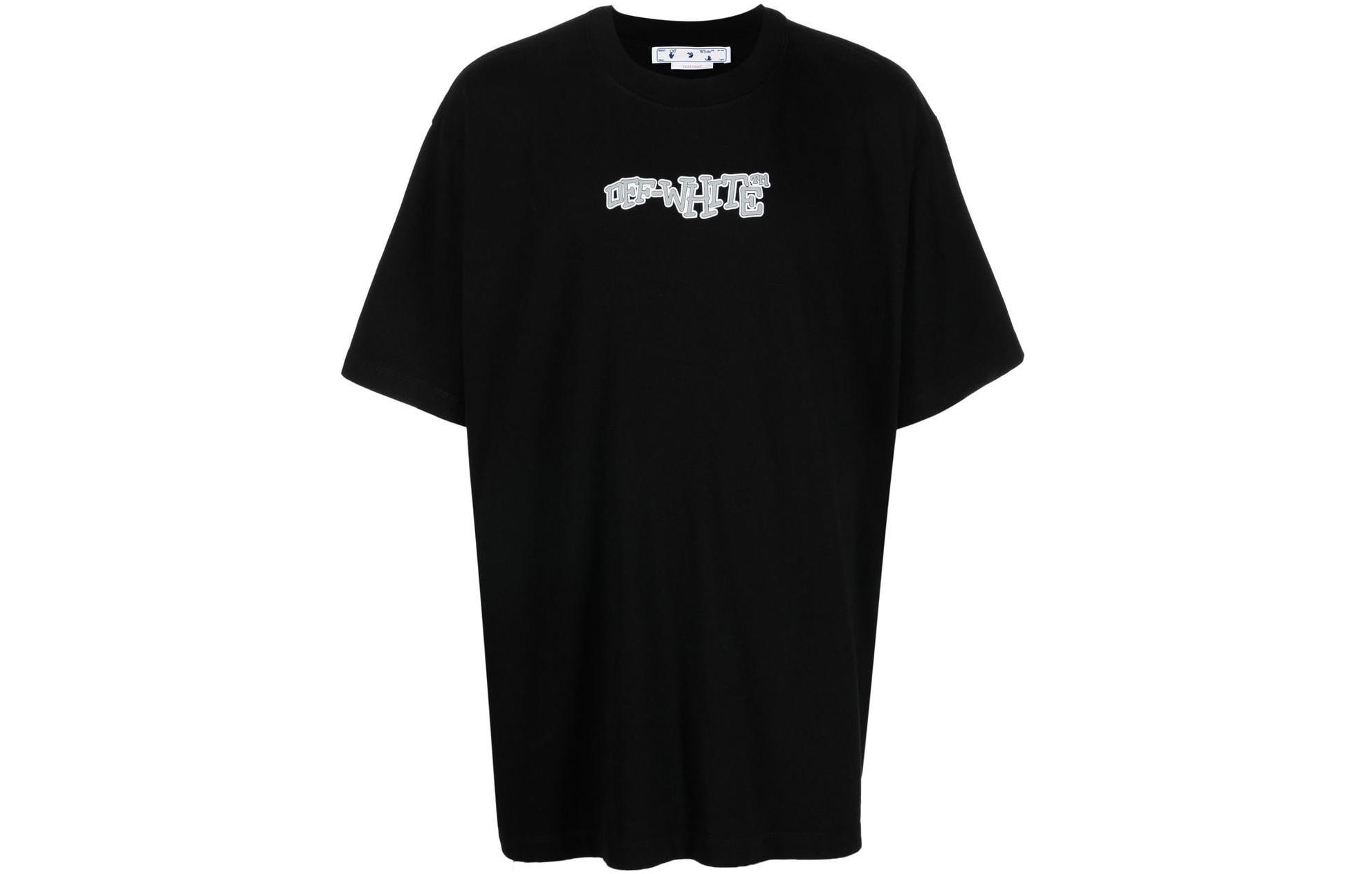 Мужская футболка OFF-WHITE LogoT (черная)