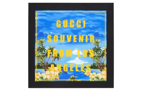 GUCCI Knit Scarf Men's Blue/Yellow