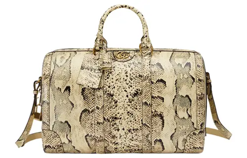 GUCCI Python Skin Luggage Bag, Shoulder Bag, Crossbody Bag, Handbag Men's Beige