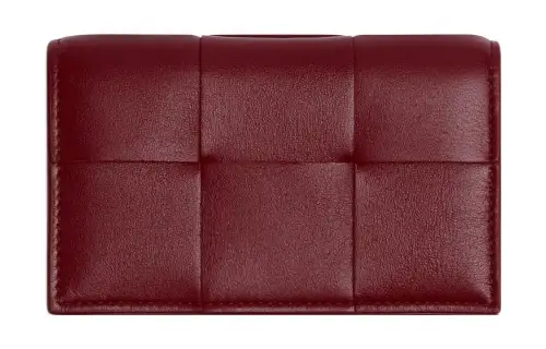 Bottega Veneta Sheepskin Card Holder Women's Burgundy