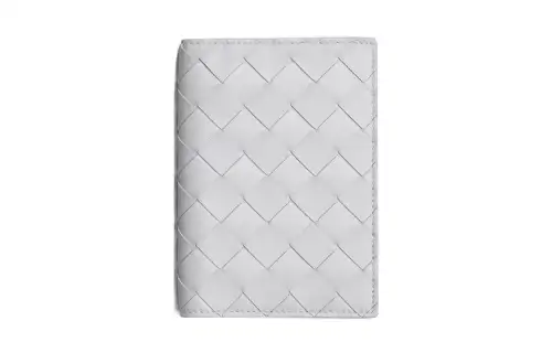 Bottega Veneta Lambskin With Calfskin Passport Holder Women's White