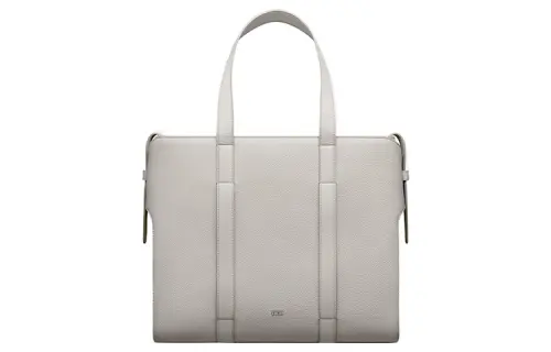 DIOR Corolla Grain Calfskin One Shoulder Handbag Large Men's Gray