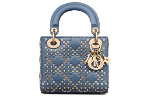 DIOR Lady Dior Sheepskin Handbag Shoulder Bag, Crossbody Bag, Handbag Mini Women's Denim Blue