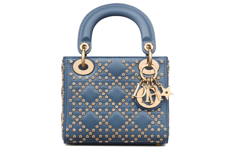 DIOR Lady Dior Sheepskin Handbag Shoulder Bag, Crossbody Bag, Handbag Mini Women's Denim Blue