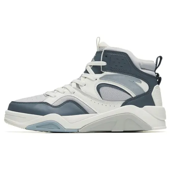 Anta Flame 3 Non slip Lightweight High Top Skateboard Shoes White Blue