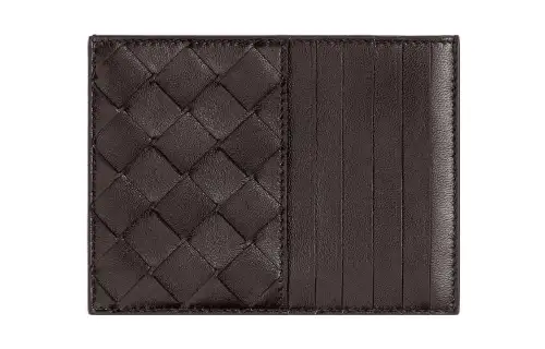 Bottega Veneta Lambskin Card Holder Women's Dark Brown