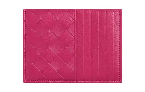 Bottega Veneta Lambskin Card Holder Women's Cranberry Color