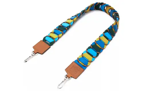 LOEWE Cow Leather Loop Strap Bag Women's Blue/Yellow