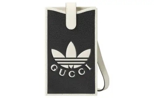 GUCCI Adidas Originals Collaboration Leather Shoulder Bag, Crossbody Bag Women's Black/Ecru