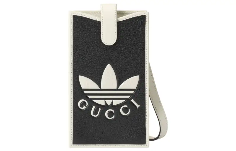 GUCCI Adidas Originals Collaboration Leather Shoulder Bag, Crossbody Bag Women's Black/Ecru