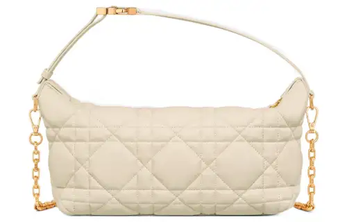DIOR Calfskin Portable Crossbody Bag, Shoulder Bag Women's White