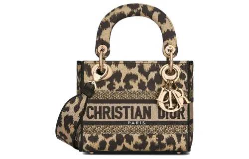 DIOR Lady D Lite Embroidery Handbag Shoulder Bag, Crossbody Bag, Handbag Mini Women's Multicolor/Beige