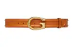 GUCCI G Leather Belts Unisex Light Brown