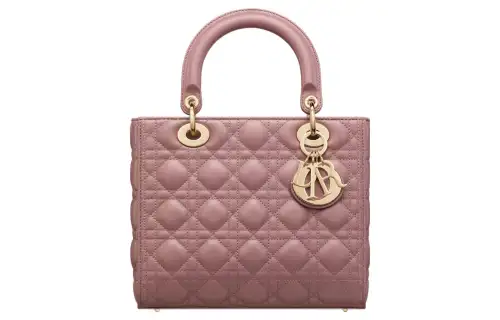 DIOR Lady Dior Sheepskin Handbag Shoulder Bag, Crossbody Bag, Handbag Medium Women's Peony Pink