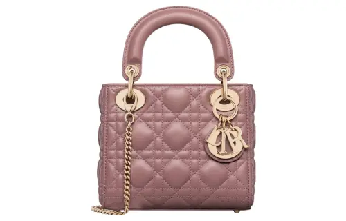 DIOR Lady Dior Sheepskin Handbag Shoulder Bag, Crossbody Bag, Handbag Mini Women's Peony Pink