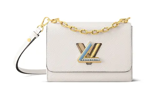 LOUIS VUITTON Twist Epi Grain Leather Crossbody Bag, Shoulder Bag Women's Quartz White