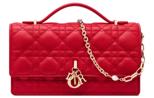 DIOR My Dior Lambskin Shoulder Bag, Crossbody Bag, Handbag Women's Red