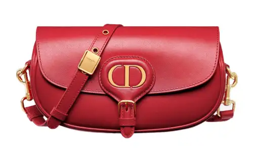 DIOR Bobby East West Cow Leather Shoulder Bag, Crossbody Bag Women's Crimson