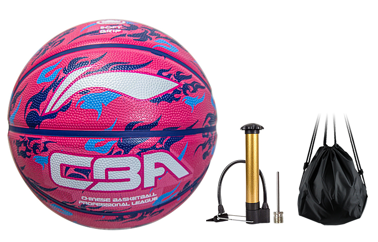 Li Ning Rubber Basketball Rose Red Size 7 Ball Training Unisex