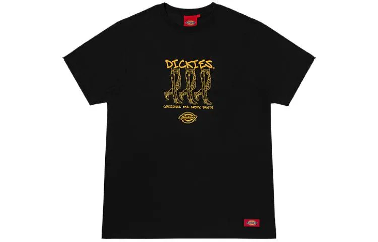 Dickies T Shirts Men's Black Crew Neck Moderate Straight Fit