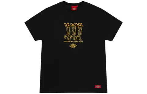 Dickies T Shirts Men's Black Crew Neck Moderate Straight Fit