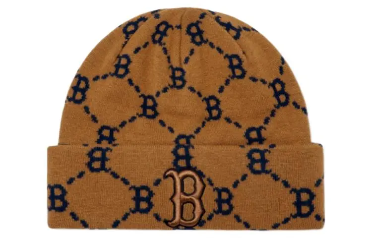 MLB Soft And Comfortable Letter B Embroidery Beanies Unisex Brown