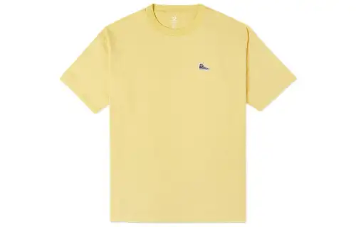 Converse T Shirts Unisex Yellow Crew Neck Moderate Straight Fit