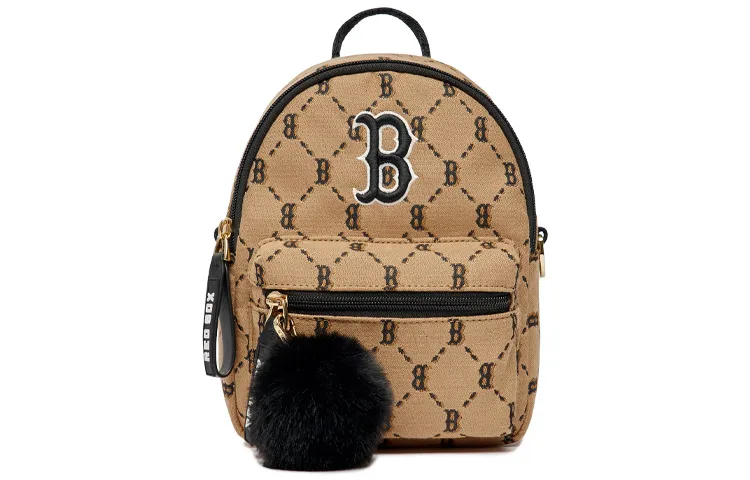 MLB Monogram Polyester Backpack Mini Women's Khaki