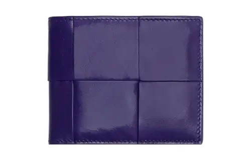 Bottega Veneta Calfskin Wallet Men's Purple
