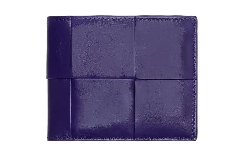 Bottega Veneta Calfskin Wallet Men's Purple