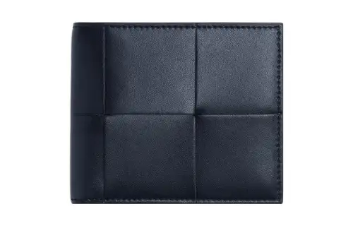 Bottega Veneta Cow Leather Wallet Small Men's Dark Blue