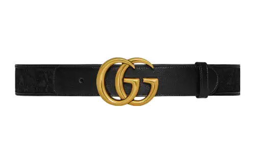 GUCCI GG Marmont Leather Belts Women's Black Width 4cm
