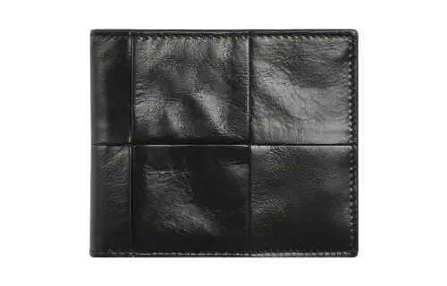 Bottega Veneta Cow Leather With Fabric Wallet Men's Black