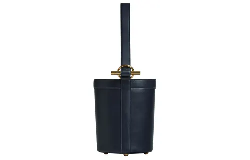 Bottega Veneta Cow Leather Bucket Bag, One Shoulder Handbag Medium Women's Space Gray