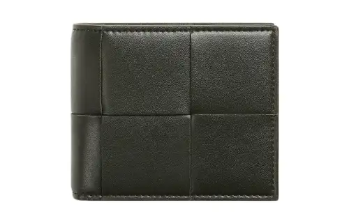 Bottega Veneta Calfskin Wallet Small Men's Dark Green